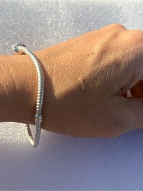Silver Snake Chain Charm Bracelet by Bead Trails